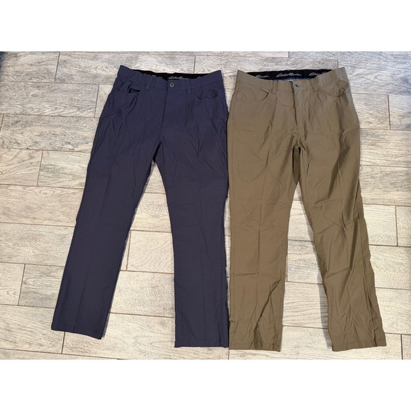 Eddie Bauer Mens 38x32 Horizon Guide Chino Pants Lot of 2 Nylon 38 x 32 Pant